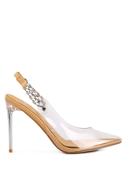 Goddess Metallic Stiletto Heel Slingback Sandals