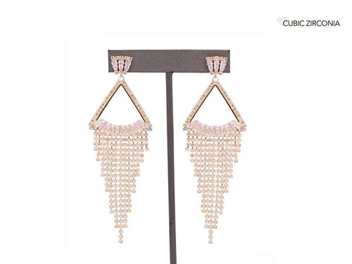 CUBIC ZIRCONIA CHANDELIER EARRINGS