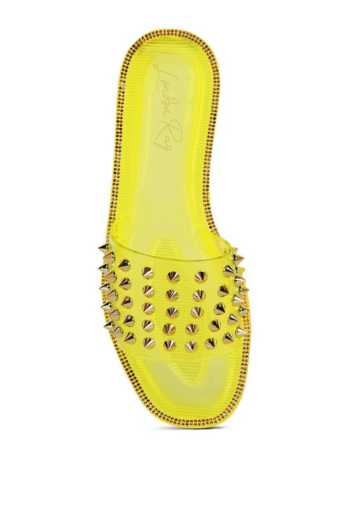 Bolly Punk Stud Clear Jelly Flats