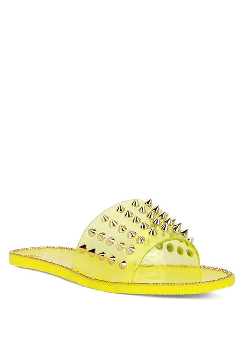 Bolly Punk Stud Clear Jelly Flats