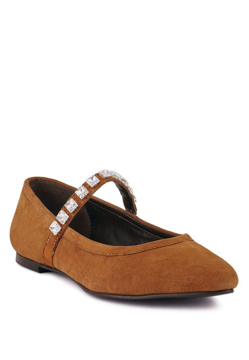 ASSISI Fine Suede MaryJane Ballet Flats