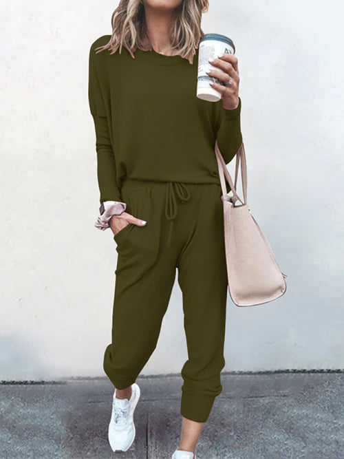 Women's Knit Long Sleeve Pants Set